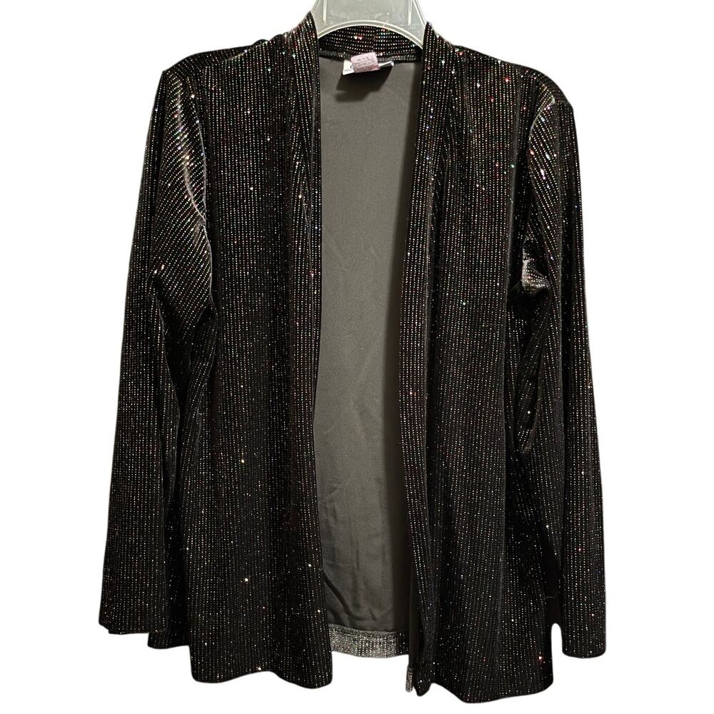 Vintage Graff Petite Size Small Black with Multicolor Sparkles Cardigan